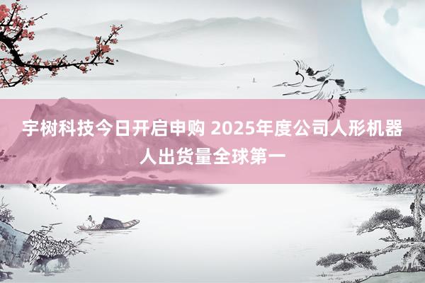 宇树科技今日开启申购 2025年度公司人形机器人出货量全球第一