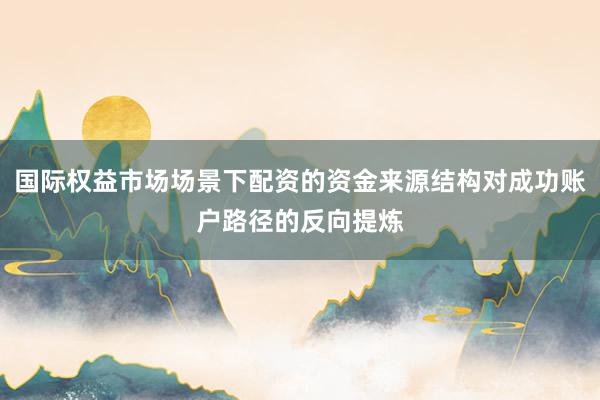 国际权益市场场景下配资的资金来源结构对成功账户路径的反向提炼