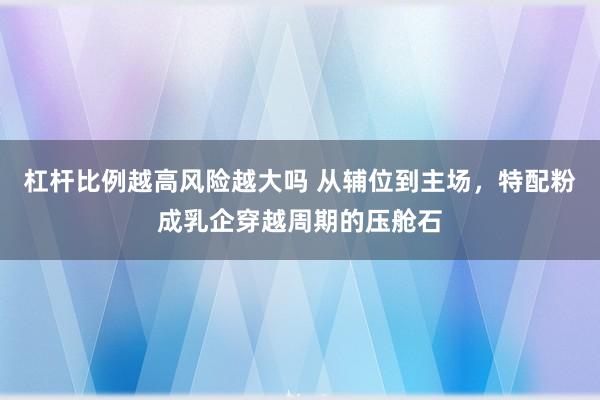杠杆比例越高风险越大吗 从辅位到主场，特配粉成乳企穿越周期的压舱石