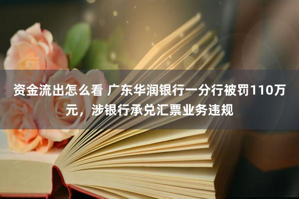 资金流出怎么看 广东华润银行一分行被罚110万元，涉银行承兑汇票业务违规